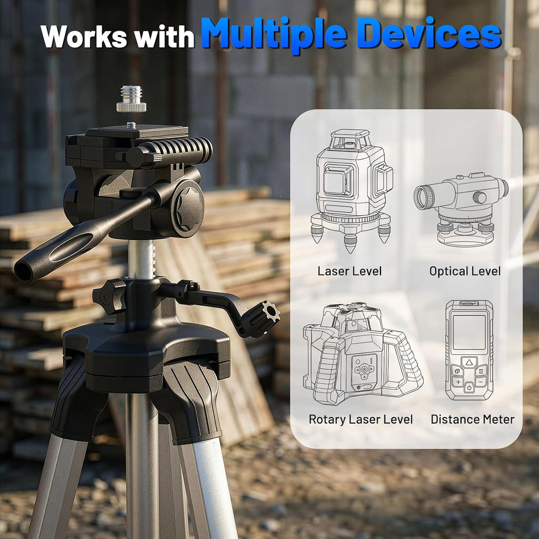 Huepar Pro Hochleistungs Stativ für Laser, 250cm Tripod, Gewinde:1/4”&amp; 5/8" | Innen- und Aussenberei