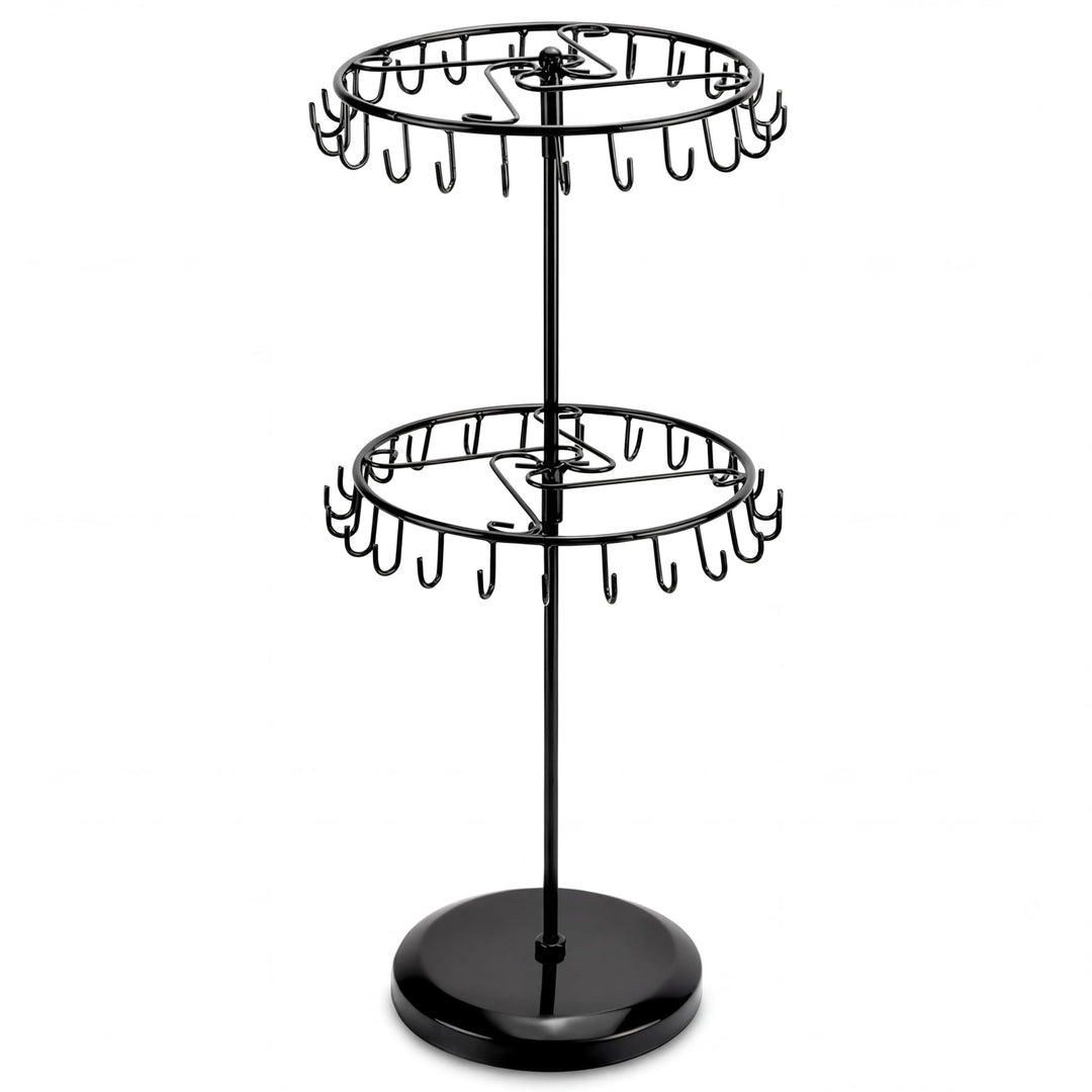 QWORK® 2-Stufiger Drehbar Schmuckständer, 46-Haken Schmuckbaum für Ketten & Armbänder, Ringe & Ohrri