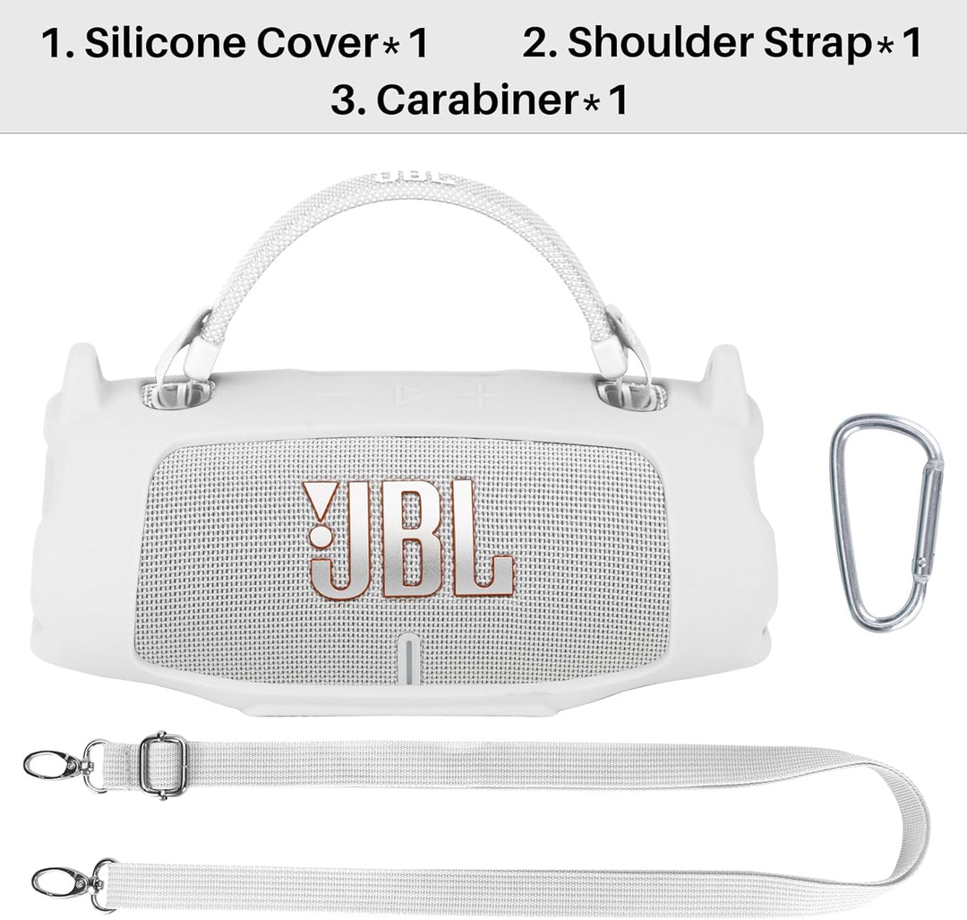 Lebakort Silikonhülle Tragetasche Case für JBL Charge 6 Tragbarer Lautsprecher, mit Schultergurten u