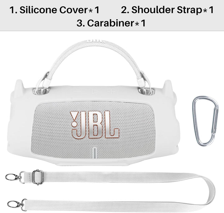Lebakort Silikonhülle Tragetasche Case für JBL Charge 6 Tragbarer Lautsprecher, mit Schultergurten u