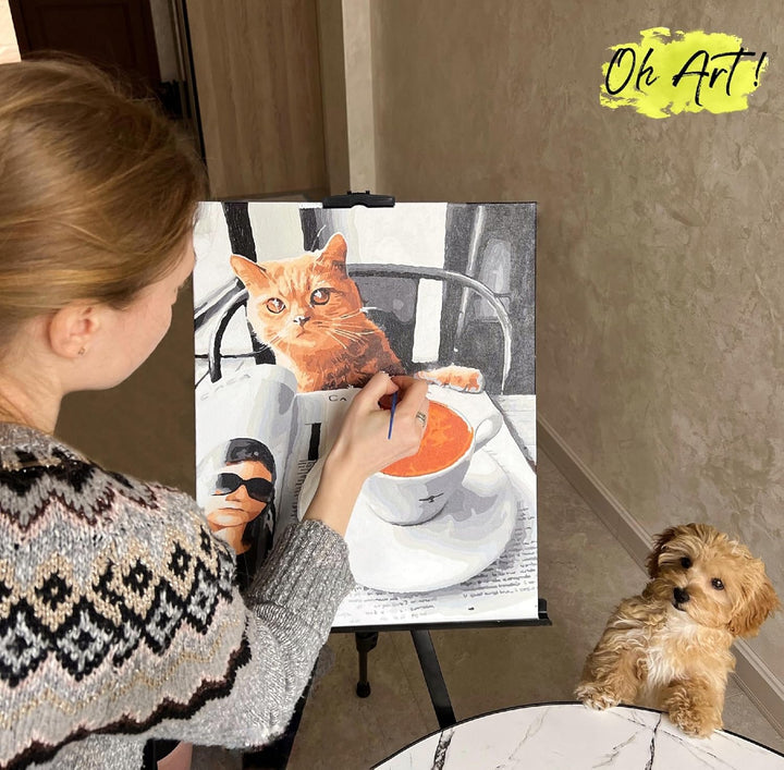 Oh Art! Malen Nach Zahlen Erwachsene Set Mit 3 Pinseln Und Acrylfarben Gemälde Acrylic Malerei DIY L