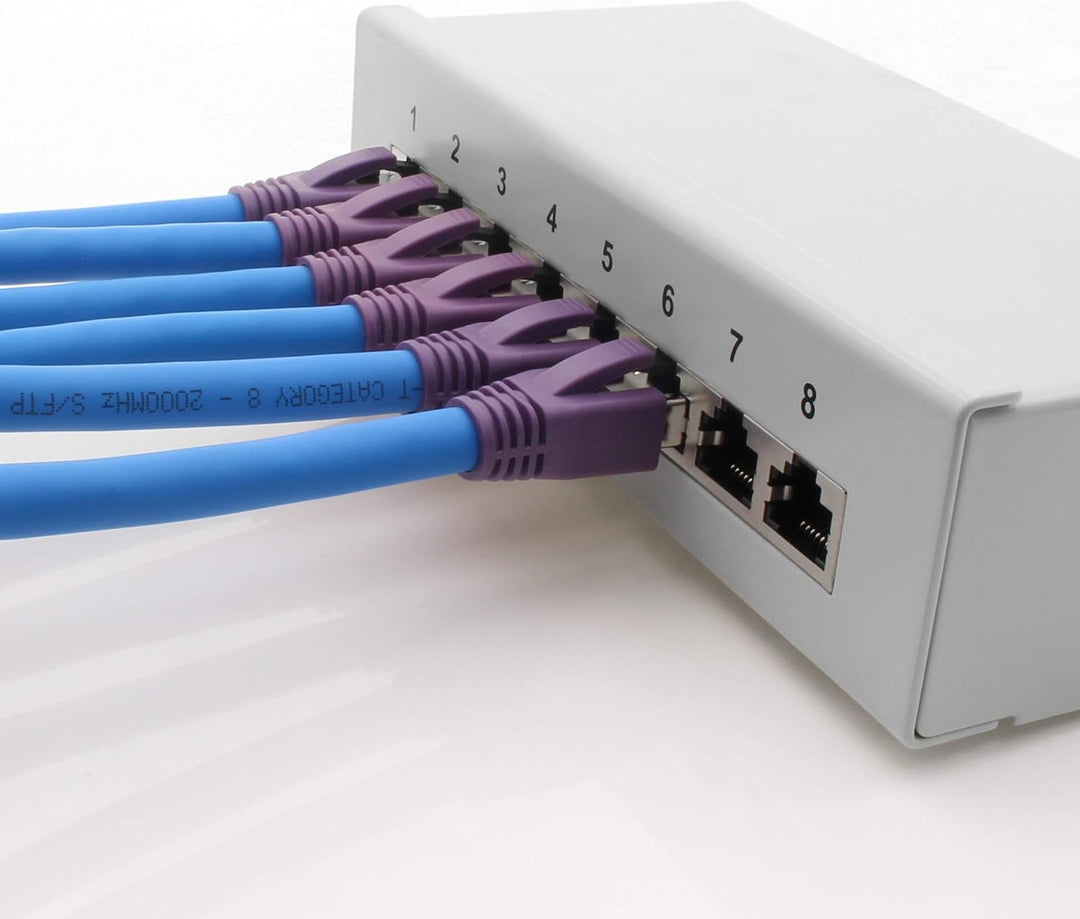 1CONN 10m Cat8 Gigabit Ethernetkabel Netzwerkkabel 40Gb s S FTP LSZH Cat 8 Datenkabel Rj45 blau - 1
