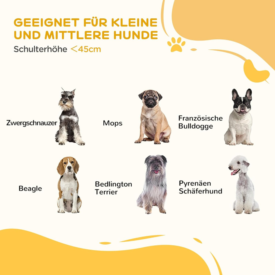 PawHut Absperrgitter Hund 4-teilig 206 x 76 cm Faltbar Türschutzgitter mit 2 Stützfüssen Freistehend