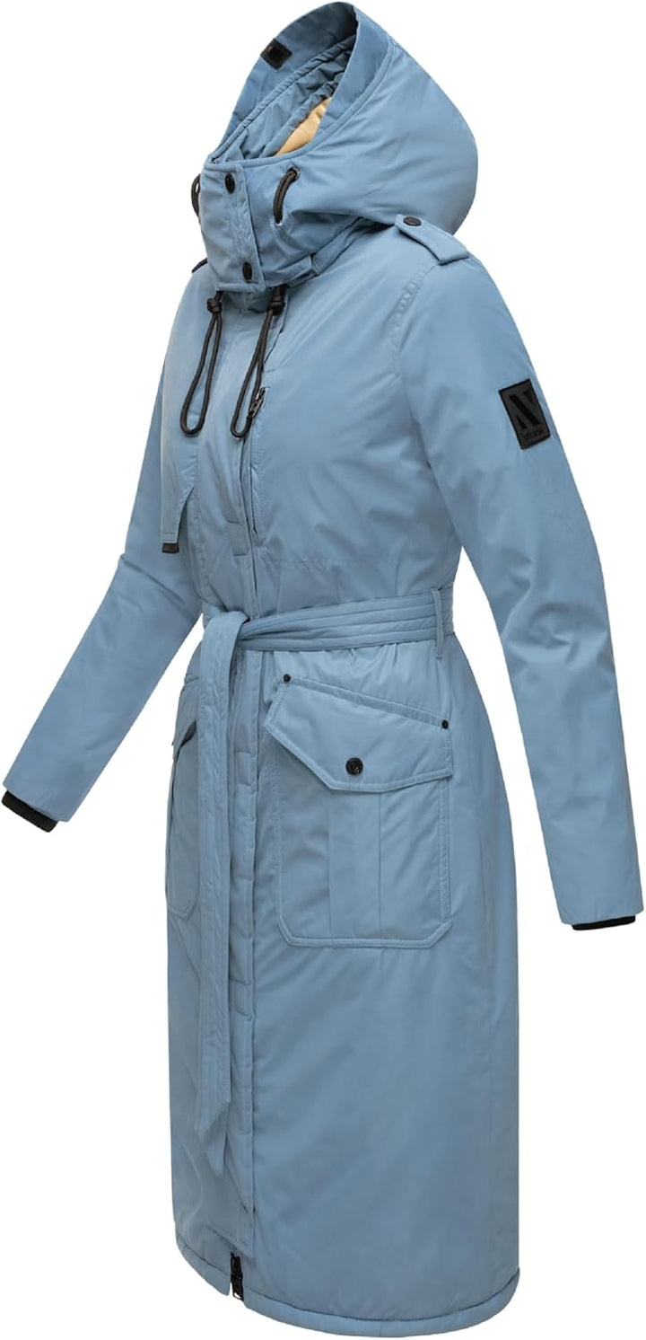 Navahoo Damen Wintermantel Warmer Parka lang mit hohem Kragen und weicher Kapuze Hokulanii XS-XXL S