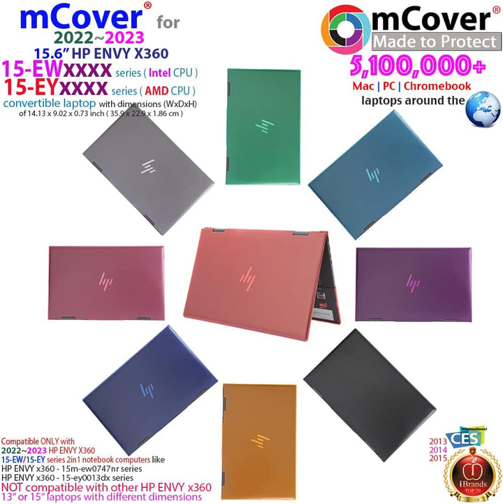 mCover Nur kompatibel mit 2022 ~ 2023 15,6 Zoll HP Envy x360 15-EW000 (Intel CPU) / 15-EY000 (AMD CP