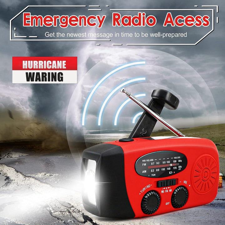 Solar Handkurbel Radio,2000 mAh Solar Handkurbel Dynamo Radio mit LED Taschenlampe Batterieleistung