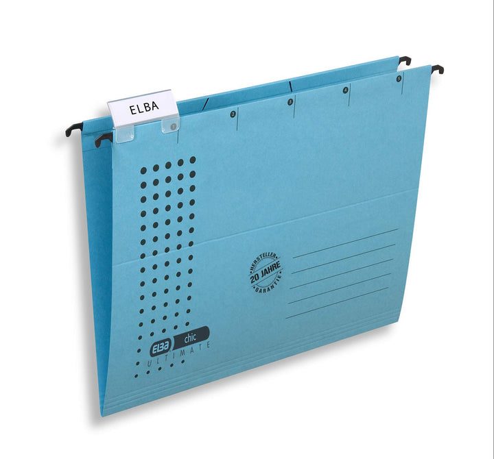 ELBA Hängemappe chic für A4, aus Karton, seitlich offen, blau, 25er Pack Hängemappe blau 25 Stück, H