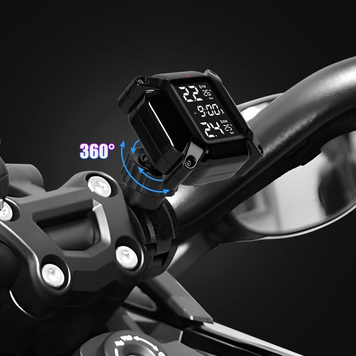 ESLOYSUN Motorrad Drahtloses Reifendruckkontrollsystem, USB wiederaufladbares TPMS für Motorräder mi