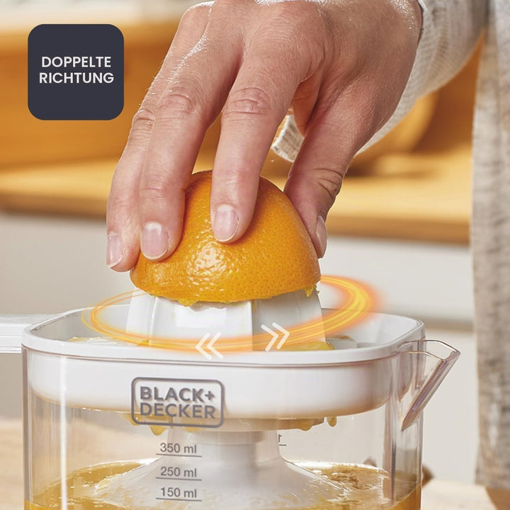 Black+Decker - BXCJ25E Zitruspresse, 25, Kunststoff, 350 milliliters, Weiss 350ml weiss, 350ml weiss