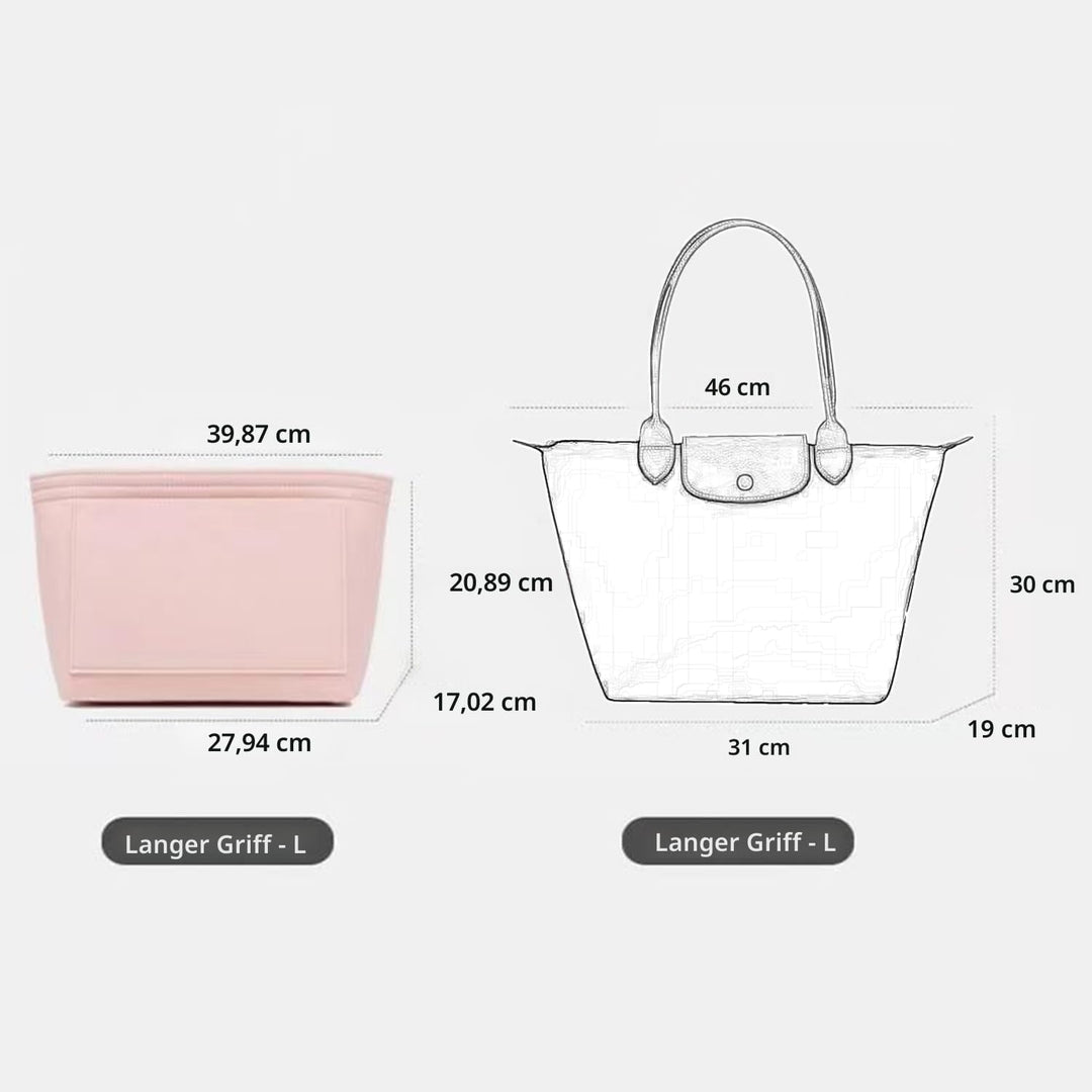 D.DUO Tascheneinsatz-Organizer, Geldbörsenzubehör, Longchamp Tragetasche mit langem Griff, M (langer