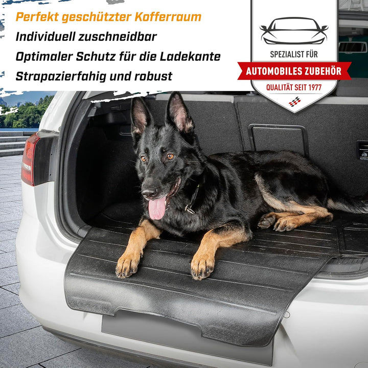 Walser CarComfort Kofferraummatte Bootguard mit Ladekantenschutz, universal zuschneidbare Gummimatte