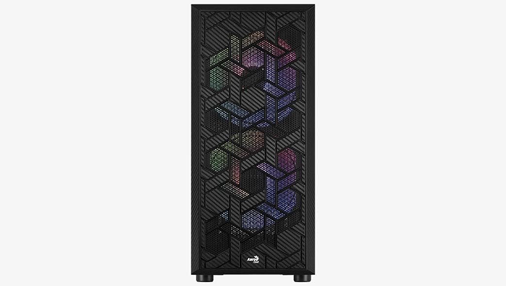Aerocool Hive ARGB Mid Tower PC Gamng Case with Tempered Glass Window, 2 x ARGB Fans, 2 x USB 3.0, S