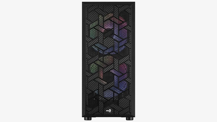 Aerocool Hive ARGB Mid Tower PC Gamng Case with Tempered Glass Window, 2 x ARGB Fans, 2 x USB 3.0, S