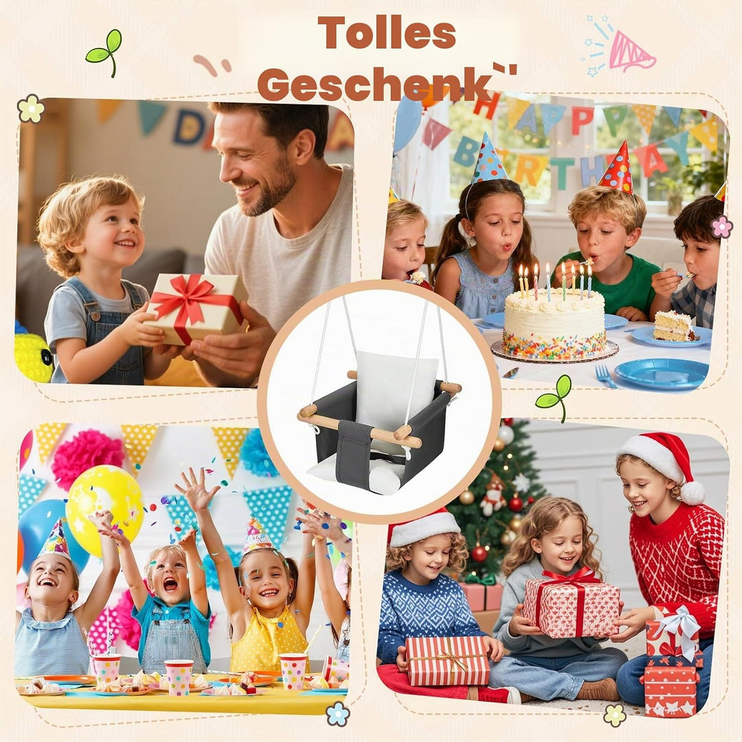 Babyschaukel Kinderschaukel, Baby Schaukel Indoor für Babys ab 6 Monaten und Kleinkinder bis 3+ Jahr