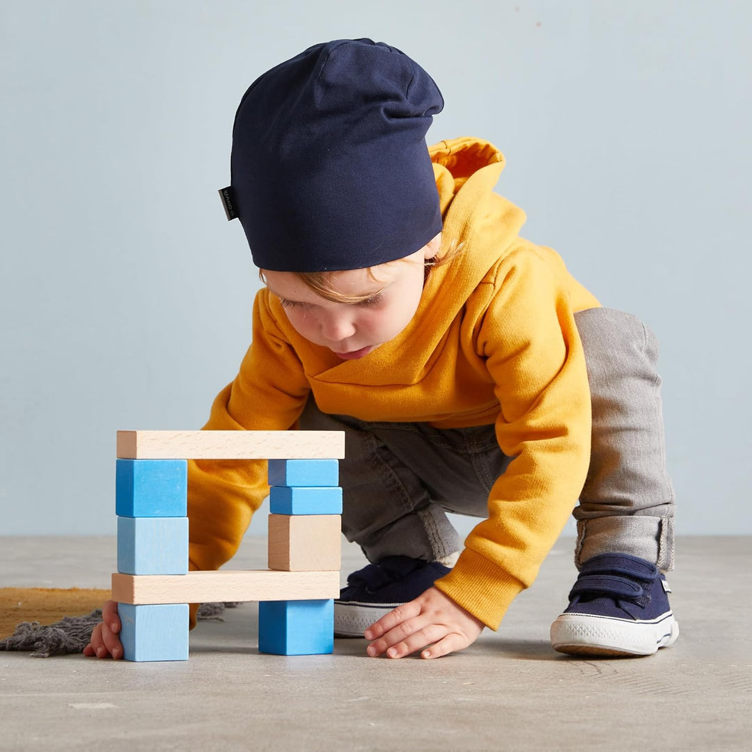 HABA Meine ersten Bausteine - 46 Bunte Holzbausteine mit Baumwolltasche - Made in Germany - Für Kind