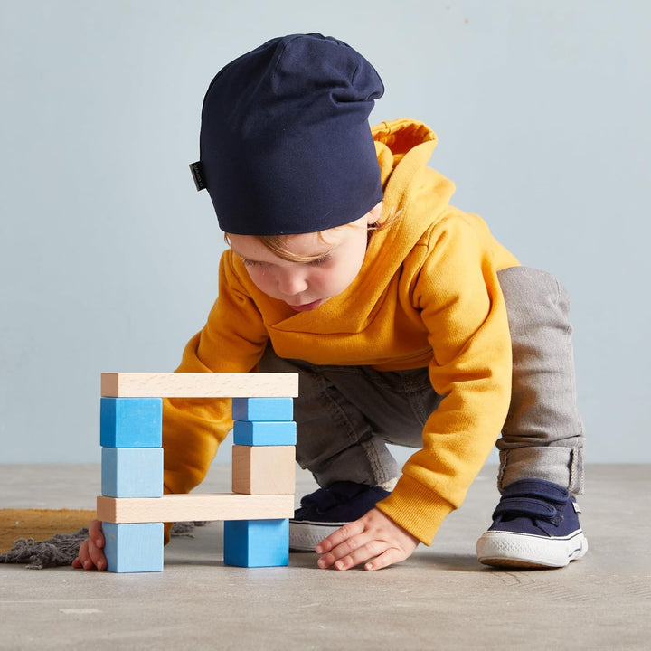 HABA Meine ersten Bausteine - 46 Bunte Holzbausteine mit Baumwolltasche - Made in Germany - Für Kind