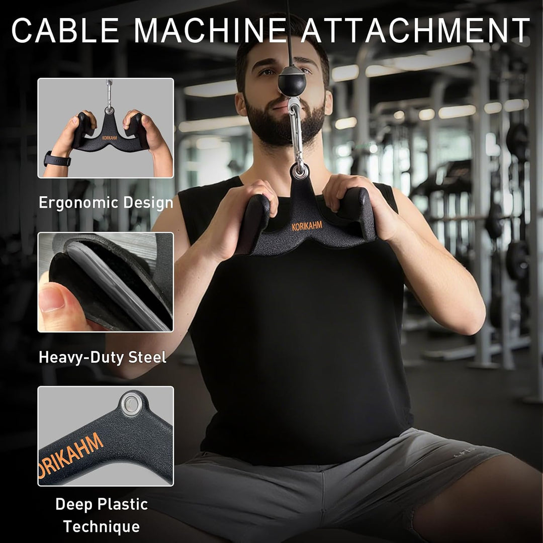 Ergonomic Design Lat Pull down Bar Grip Handle, Lat Pulldown Attachments, Strength Trainer for Athle