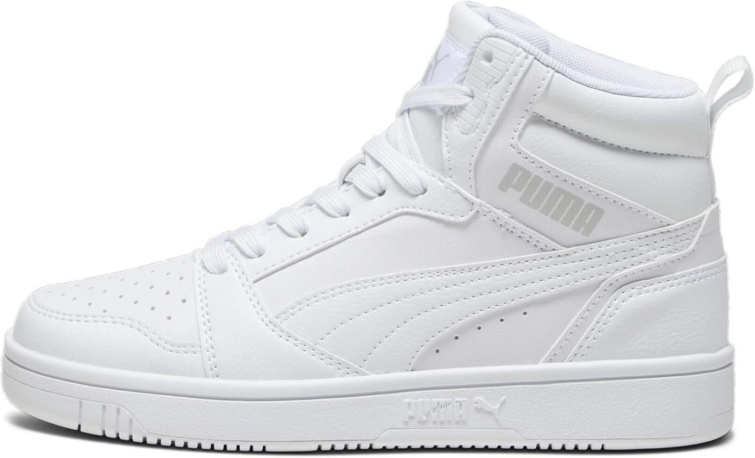 PUMA Unisex Kinder Rebound V6 Mid Jr Sneaker 38 EU White Cool Light Gray, 38 EU White Cool Light Gra