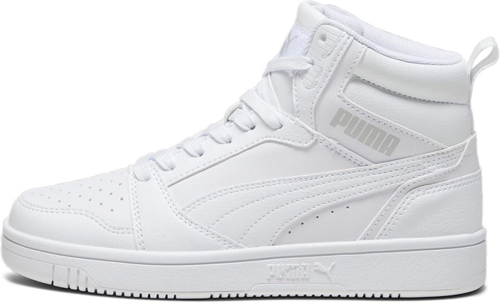 PUMA Unisex Kinder Rebound V6 Mid Jr Sneaker 38 EU White Cool Light Gray, 38 EU White Cool Light Gra
