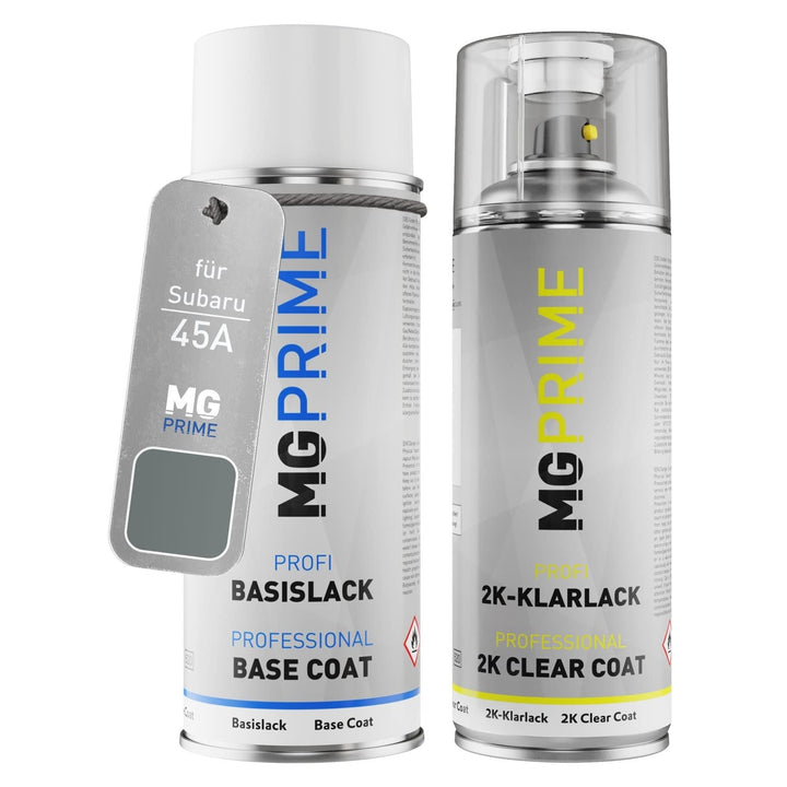MG PRIME Autolack 2K Spraydosen Set für Subaru 45A Metal Grey Metallic/Urban Grey Metallic Basislack