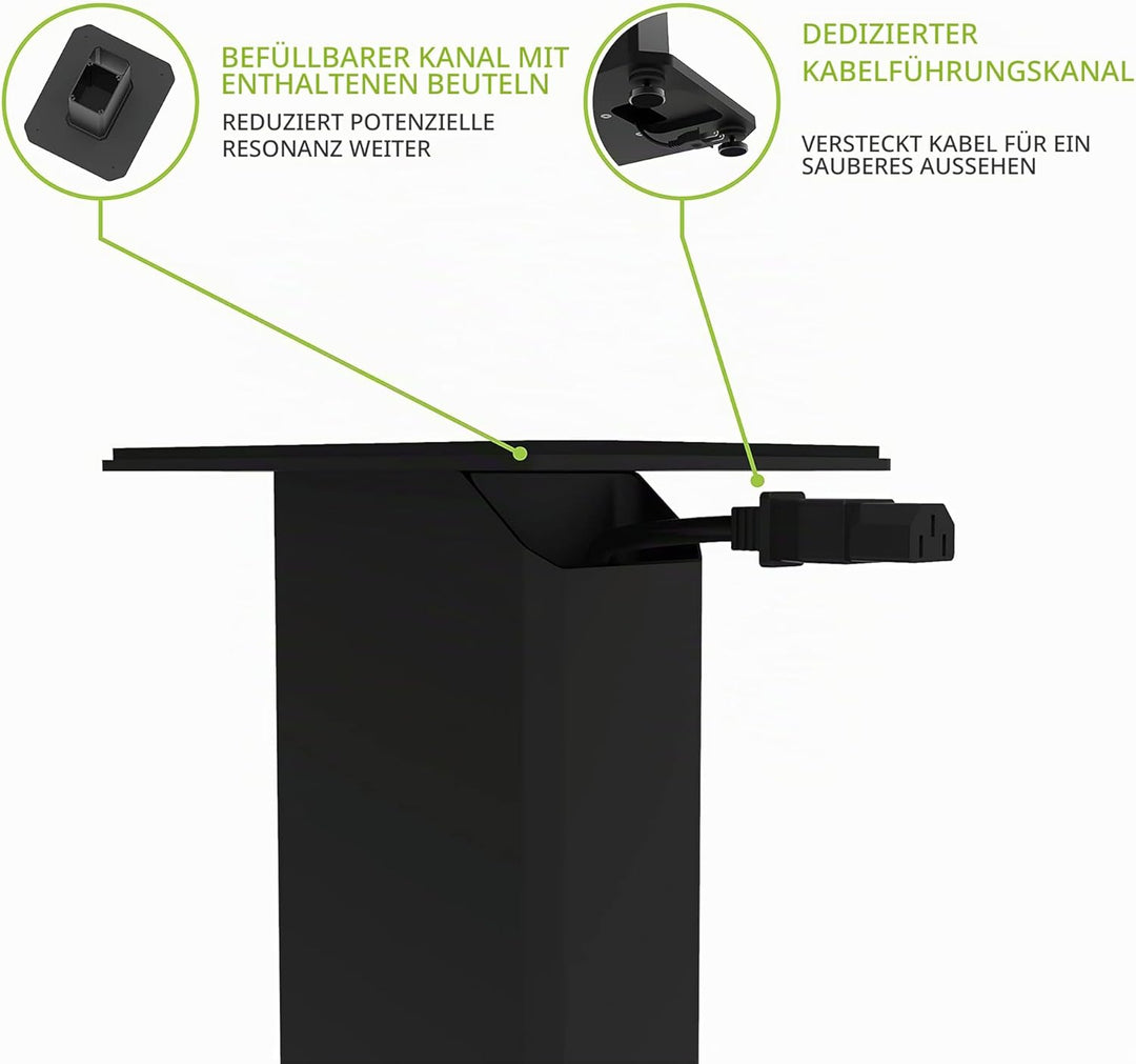 Kanto SX22 Universal Fillable Speaker Floor Stands for Bookshelf Speakers | 22" Tall | Dedicated Cab