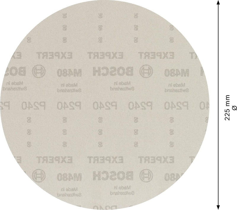 Bosch Professional 25x Expert M480 Schleifnetz (für Hartholz, Farbe auf Holz, Ø 225 mm, Körnung 240,