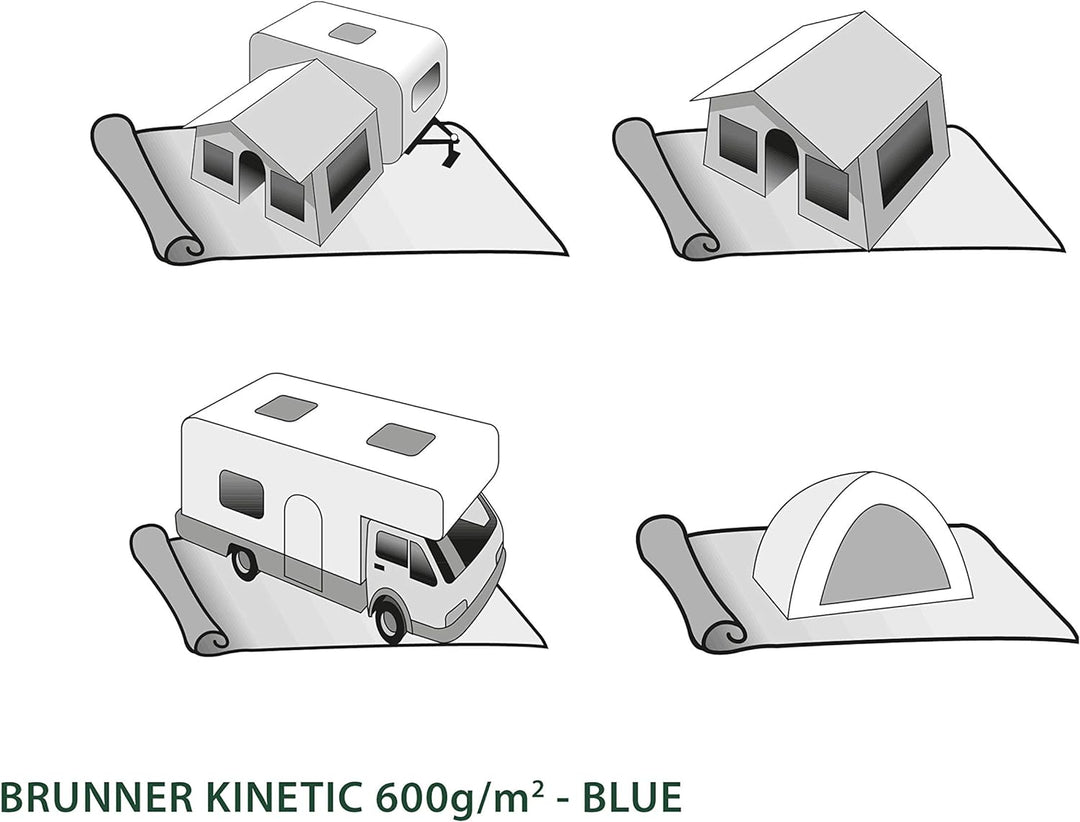 BRUNNER Campingartikel Vorhang Kinetic 250 x 400 cm, blau/grau