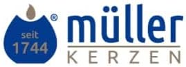 Müller Stumpenkerzen - Set mit 6 Säulenkerzen - Elfenbein - 57 x 81 mm - Brenndauer: 15 Stunden - Tr