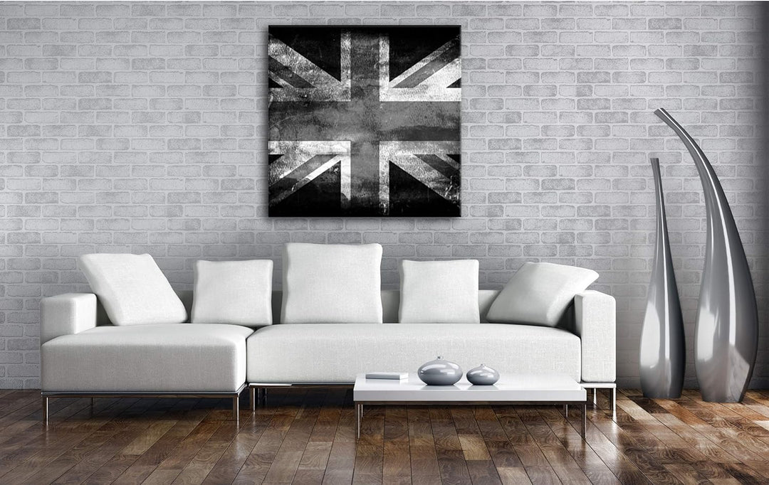 deyoli England Flagge Format: 60x60 Effekt: Schwarz&Weiss als Leinwandbild, Motiv auf Echtholzrahmen