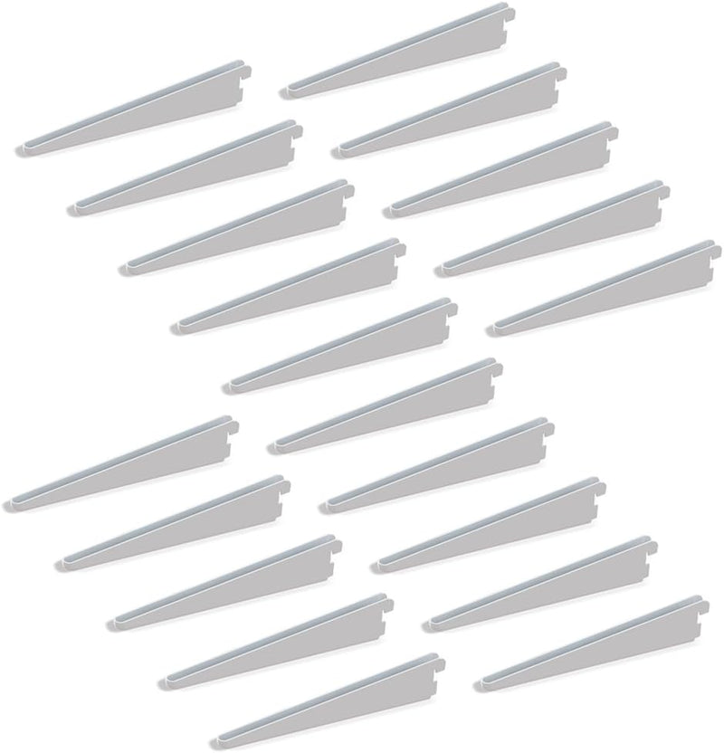 Emuca - Regalwinkel für Leistenprofil, doppelte Bohrung, Durchlass 32 mm 470mm, Set aus 20 Stück, We