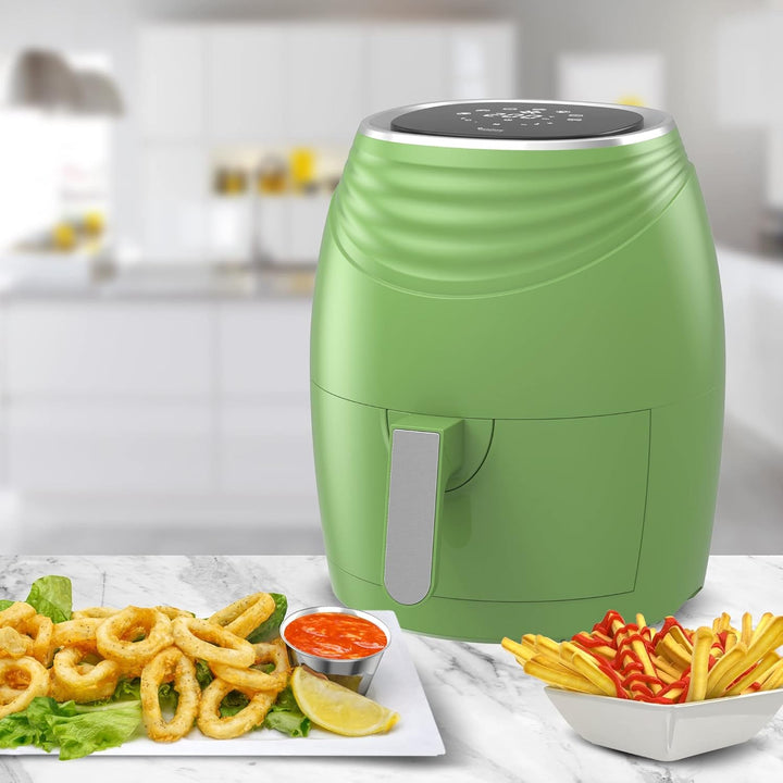 TurboTronic/Digitale Heissluftfritteuse / 3,5L / schwarz, grün. türkis / 1200W / Airfryer mit Timer