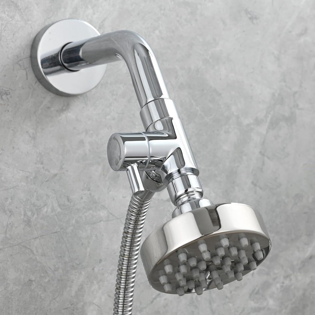 Tecmolog Dusche Adapter G1/2 Messing Umstellventil für Handbrause und Festen Sprühkopf, Chrom, Chrom