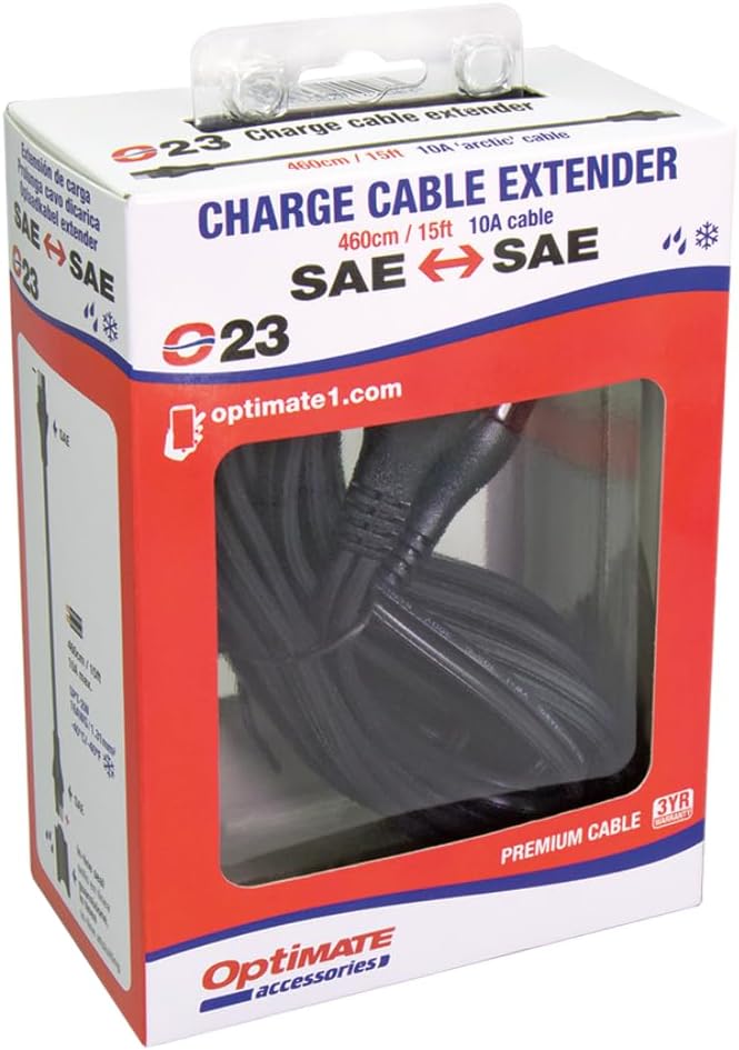 Optimate =SAE73WP Verlängerungskabel 4,6m SAE 10A max OptiMATE Verlängerung, Artic'/10 Amp, 4,6m Sin