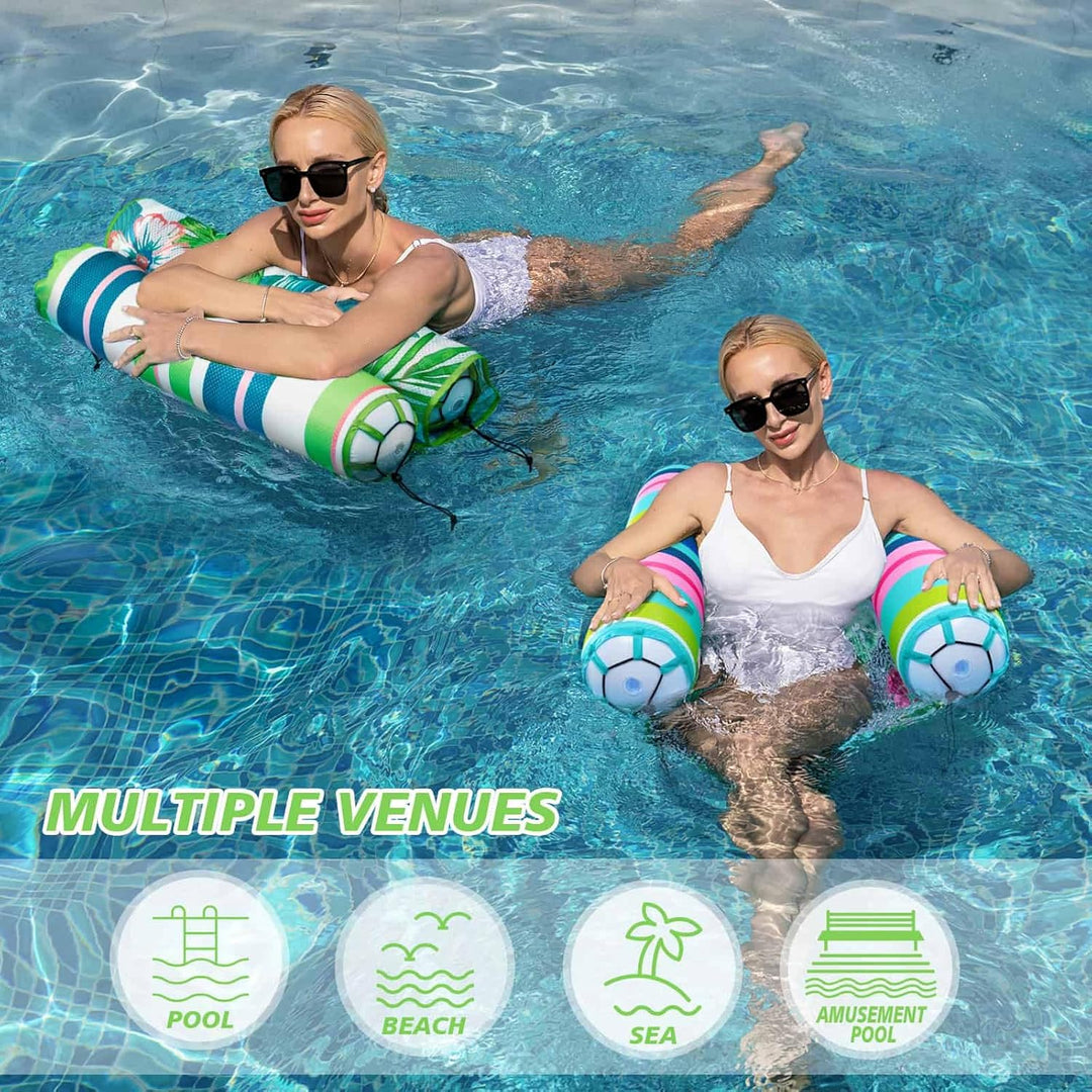 Aufblasbare Wasserhängematte - 2 Stücke Luftmatratze Pool Float Dauerhaft Mehrzweck Wasser Liegestuh