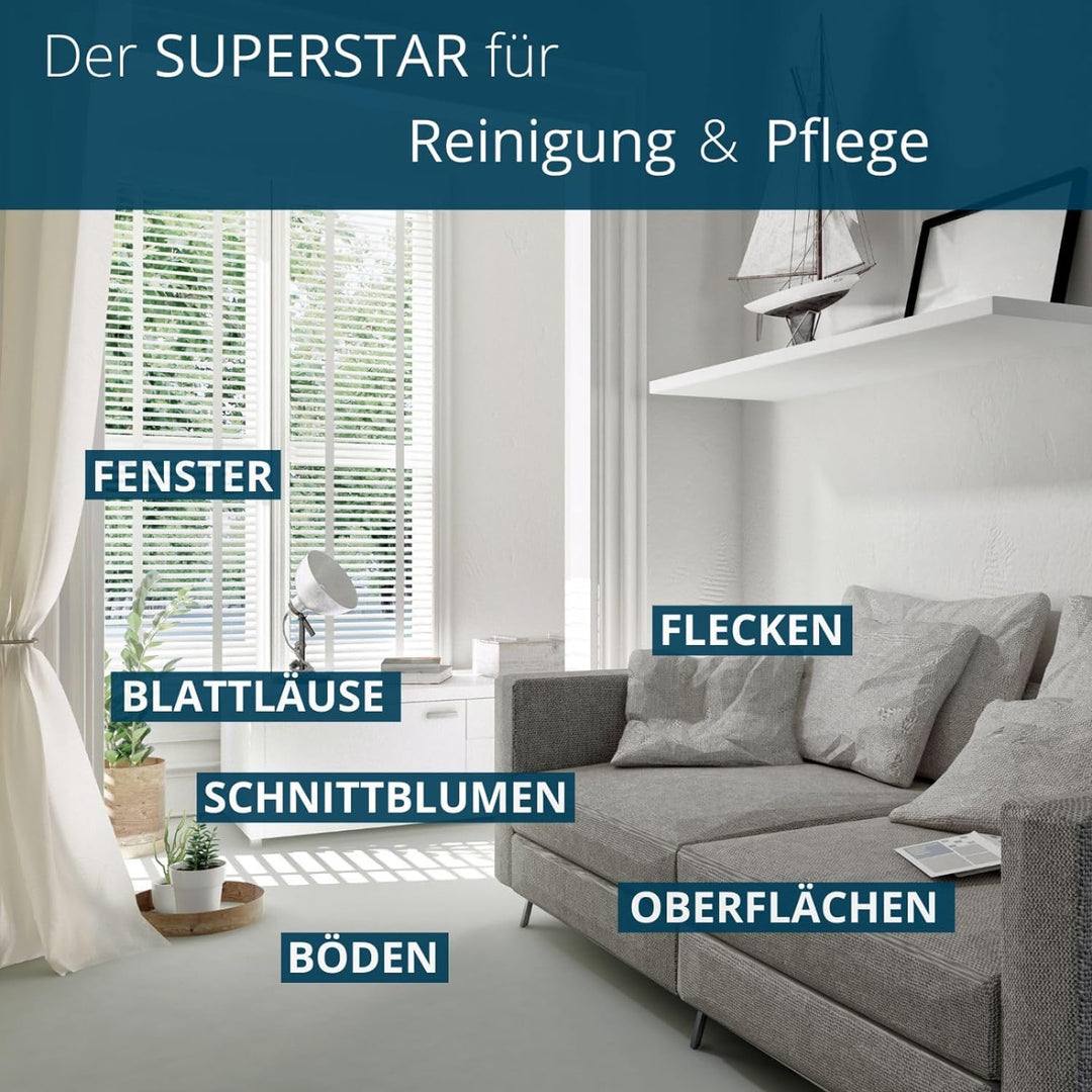 Ha-Ra Fenster-Putz-Komplettset I Fensterwischer 32cm I Konzentrierte Vollpflege 500ml I Mini Star-Tu
