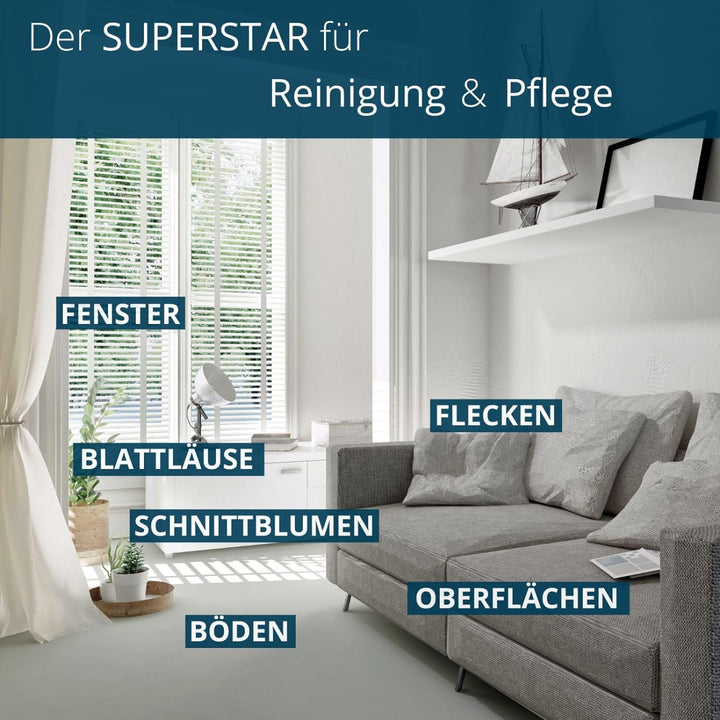 Ha-Ra Fenster-Putz-Komplettset I Fensterwischer 32cm I Konzentrierte Vollpflege 500ml I Mini Star-Tu