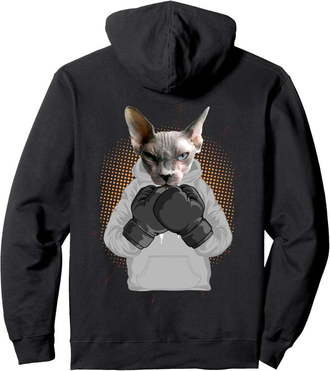 Boxende Sphynx Katze Pullover Hoodie