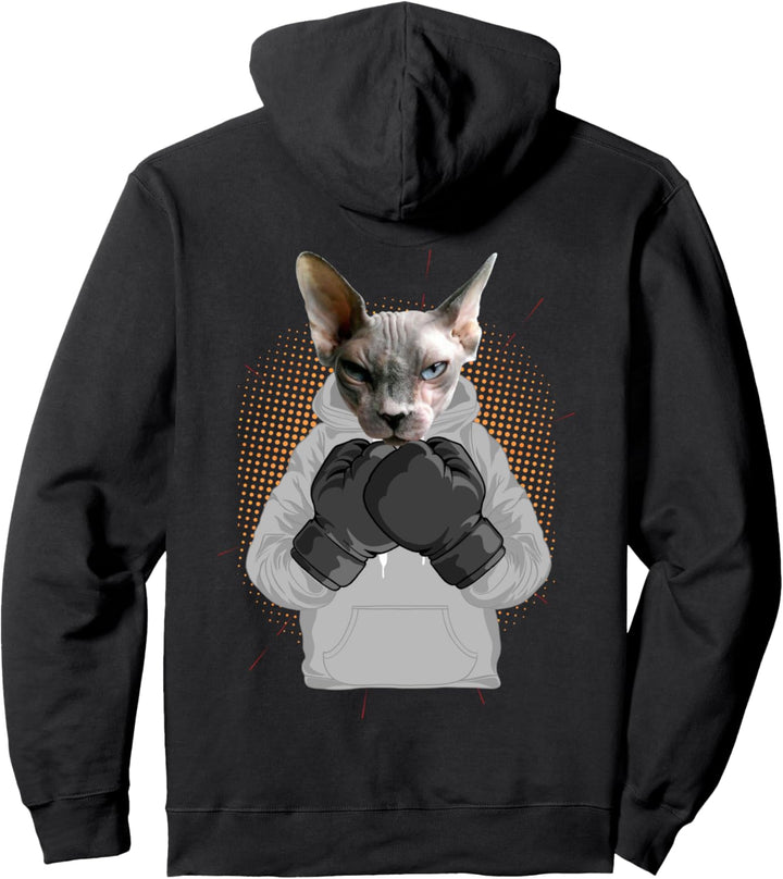 Boxende Sphynx Katze Pullover Hoodie