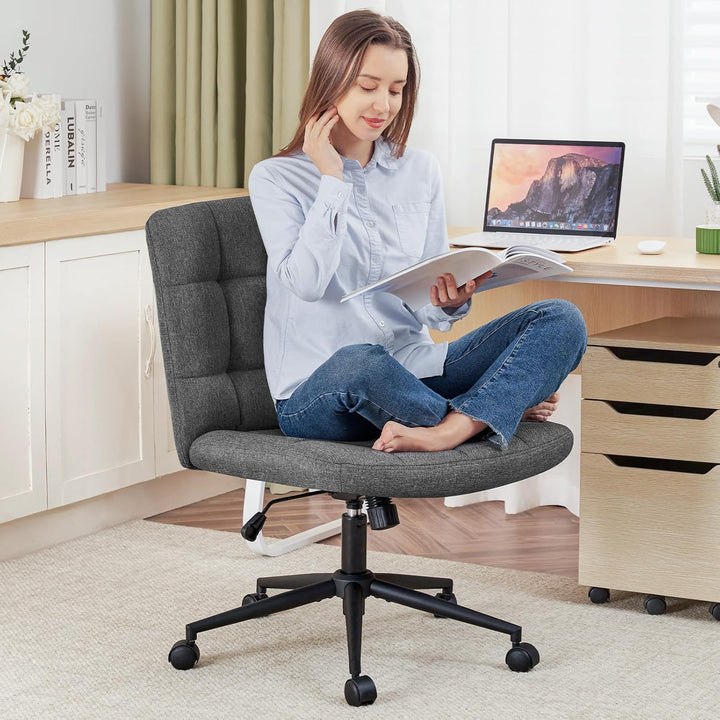 Hellove Bürostuhl Schreibtischstuhl mit breiter Sitzfläche, Ergonomischer Schneidersitz Stuhl ohne A