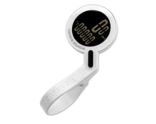 Cateye COMPUTADORA Quick White E-Limitate Pedometer Fahrrad, Unisex, Erwachsene, Weiss, Einheitsgrös