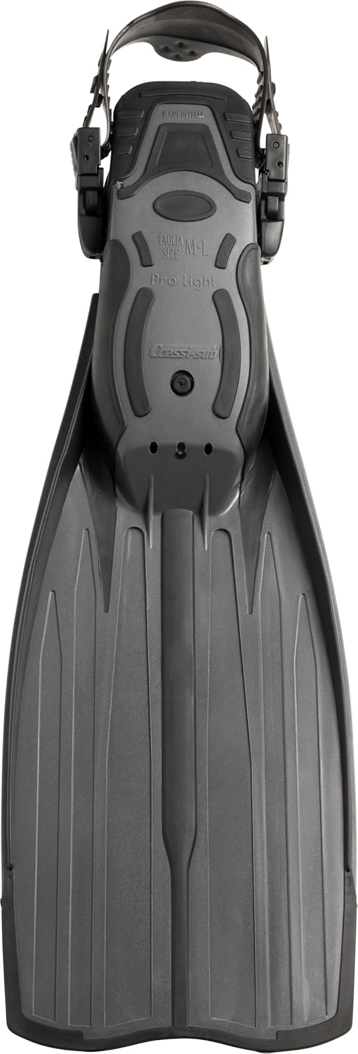 Cressi Pro Light Open Heel Tauchen Flossen S/M (40/41) Schwarz/Silber, S/M (40/41) Schwarz/Silber