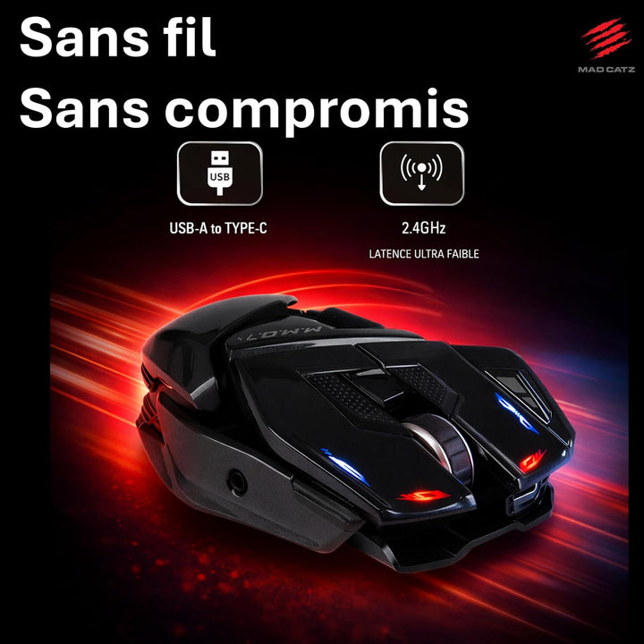 MAD CATZ M.M.O. 7+ Gaming-Maus MMO Kabelgebunden &amp; Kabellos – 21 programmierbare Eingänge – 5D-Schal