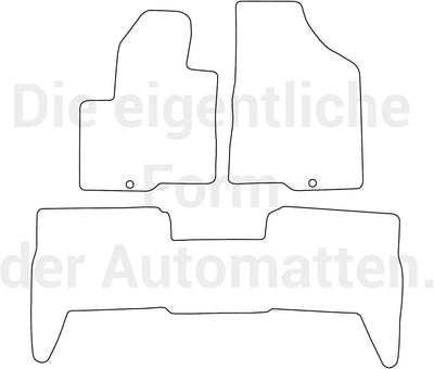 moto-MOLTICO Fussmatten Auto Velours Autoteppiche Schwarz Automatten Set 3-teilig passend für Hyunda