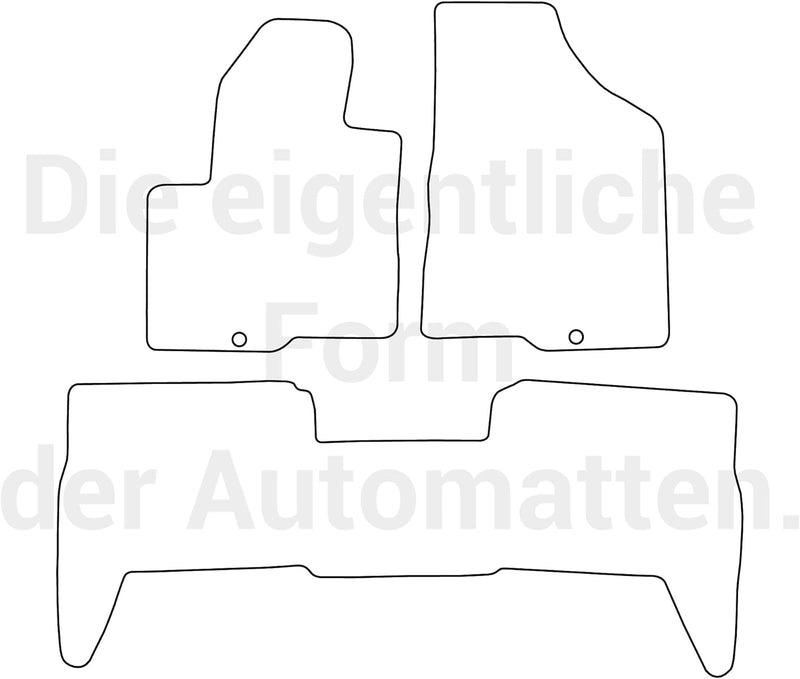 moto-MOLTICO Fussmatten Auto Velours Autoteppiche Schwarz Automatten Set 3-teilig passend für Hyunda