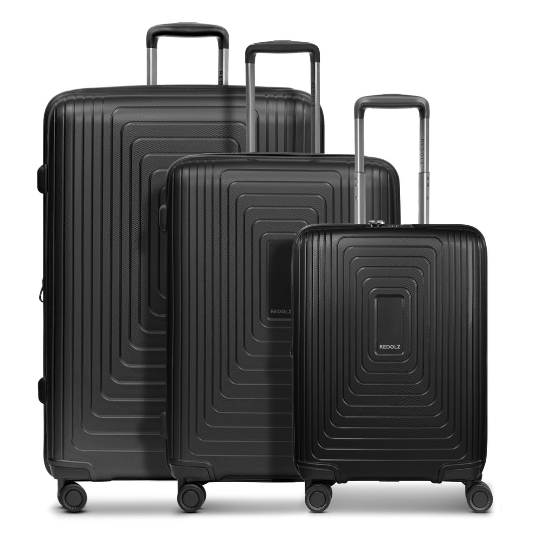 REDOLZ Hartschalen Koffer-Set-3-teilig | S 55 cm (ohne Laptopfach) + M 66 cm + L 77 cm | alle Koffer