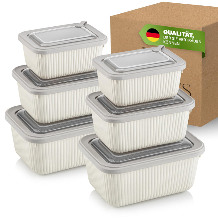 Viwares Frischhaltedosen im 6er Set mit transparentem Ventildeckel, Aufbewahrungsbehälter, Küche, st