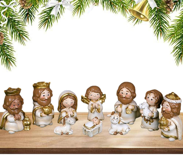 Mineatig Krippensets Für Weihnachten, Krippenfiguren Set, Harz Weihnachtsfiguren, Krippenset, Harz K