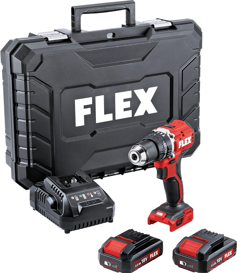 Flex Akku Schlagbohrschrauber PD 2G 18.0 EC LD/2.5 Set (Akkuschrauber inkl. Akku 2,5 Ah, 18 V, bürst