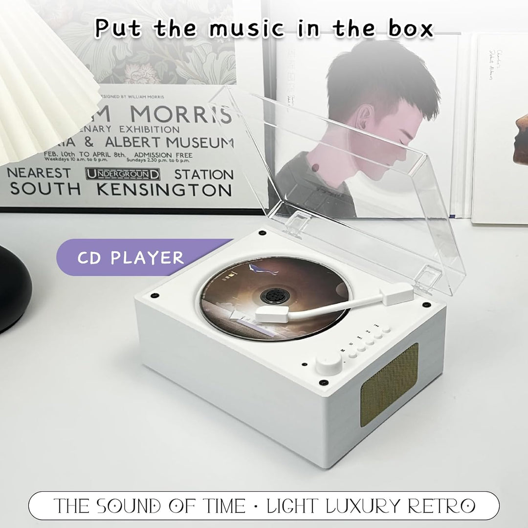 JAOGAUS CD Player, Bluetooth 5.4 Desktop CD Player, Tragbarer CD Player mit HiFi Lautsprechern, Fern