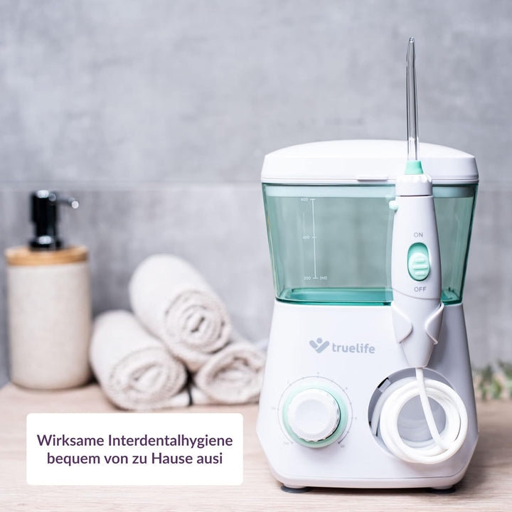 TrueLife AquaFloss Station Munddusche elektrisch für eine perfekte Zahnhygiene, 600 ml Wassertank, Z